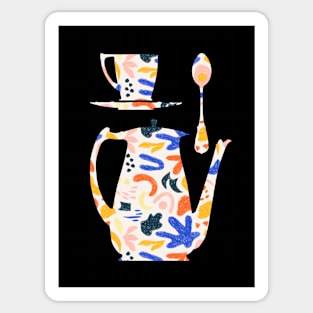 Good Coffee - Coffeepot Cup Spoon - Cafeine addict Sticker